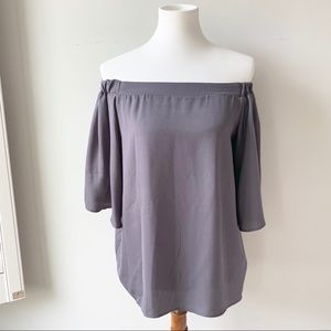 Gray Strapless Flowy Top Size Small